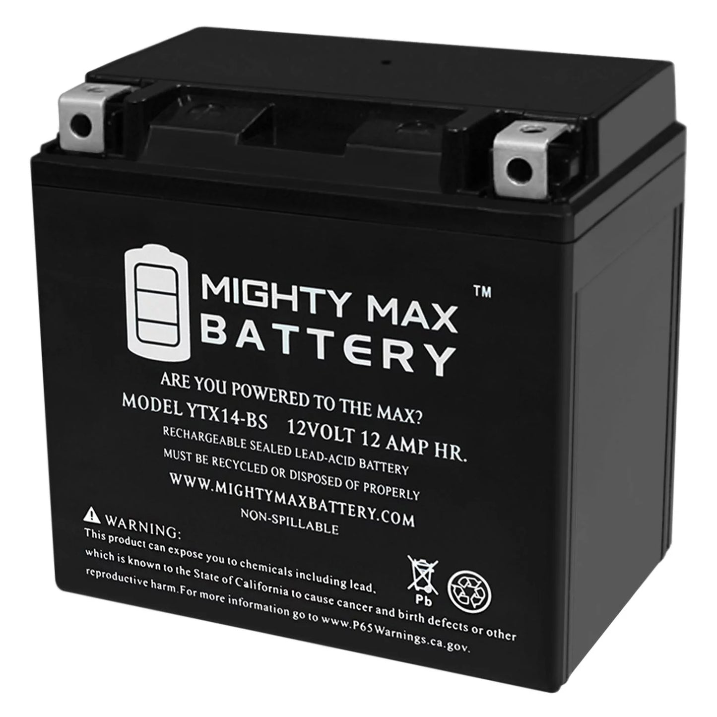 Ytx14-bs replacement battery for buell xb12x ulysses (06-'09)