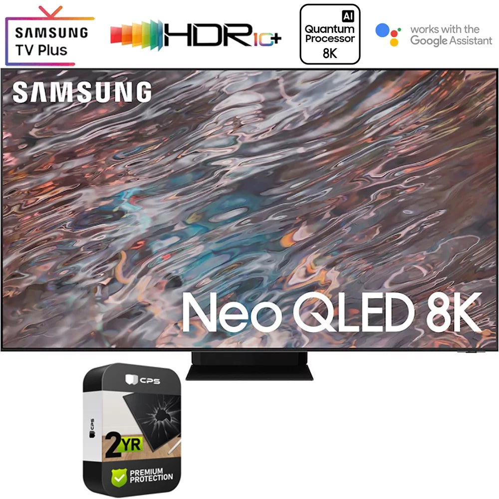 Restored samsung qn85qn800a 85 inch neo qled 8k smart tv (2021) bundle with 2 year premium extended protection plan (refurbished)