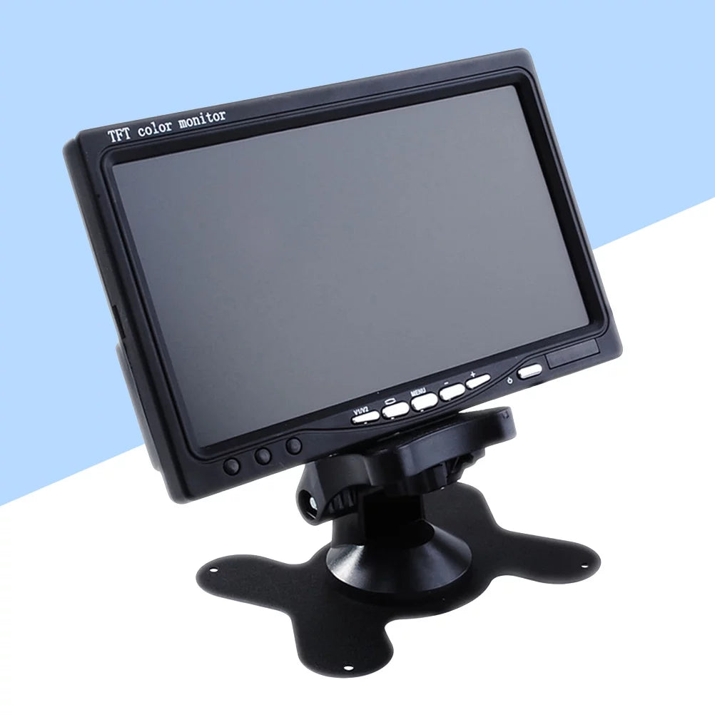 7" tft lcd backlight color hd mirror monitor for car reverse rear view backup camera car dvd serveillance camera (black)