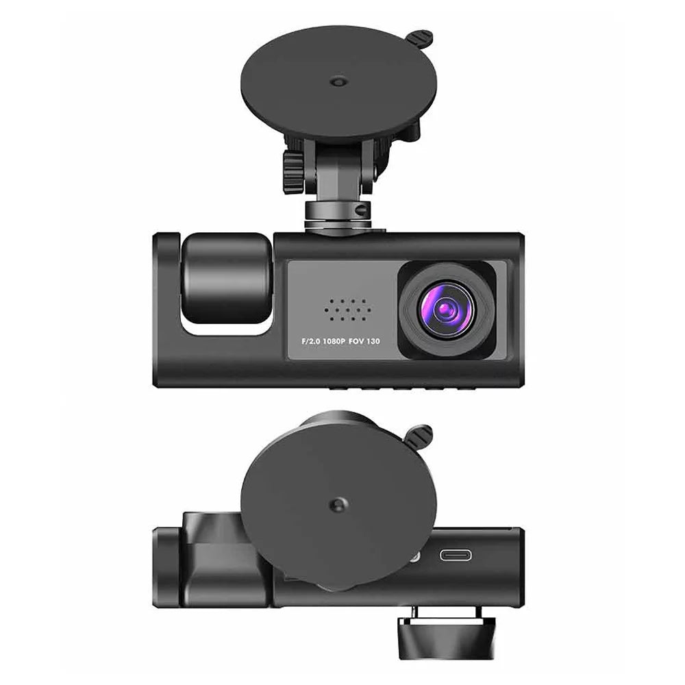 Ammoon 3 camera dash cam with wifi, clear car video recorder for auto safety driving