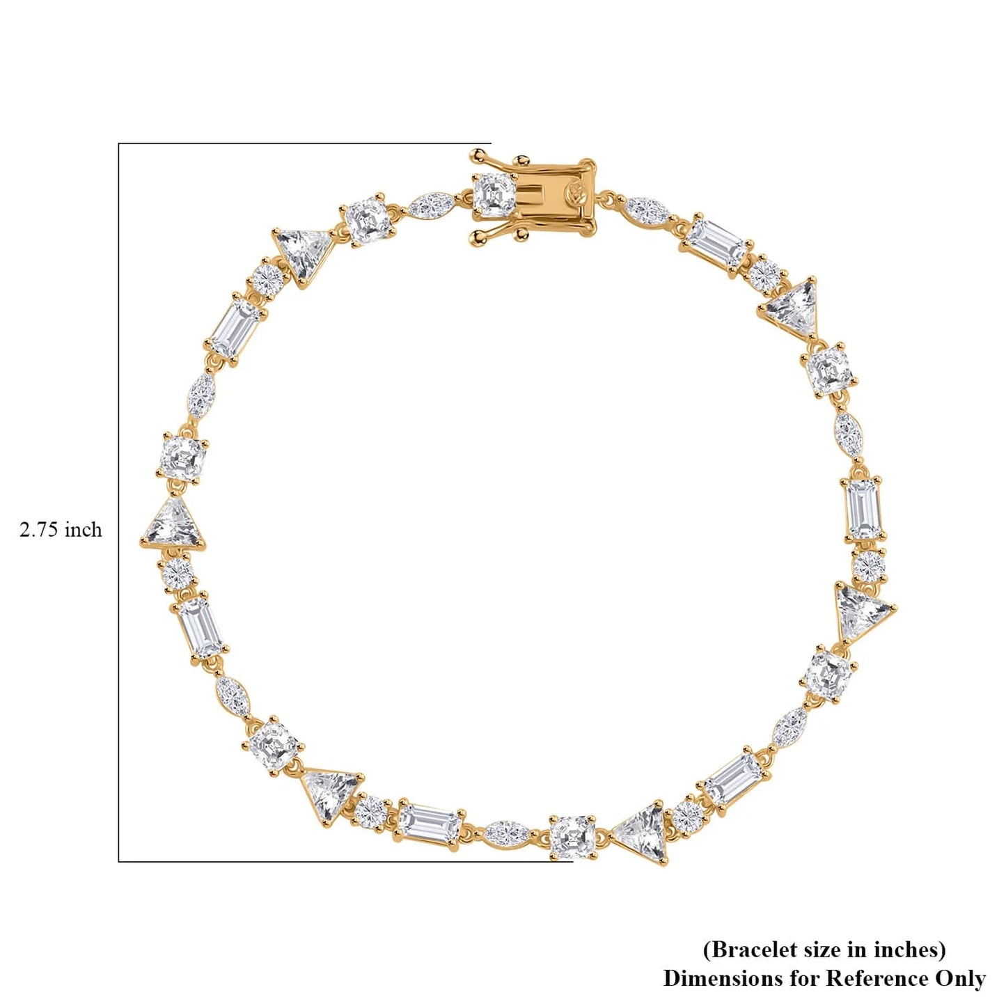 Shop lc lustro stella cubic zirconia cz marquise 925 sterling silver vermeil yellow gold plated bracelet for women jewelry size 8" ct 10.66 birthday mothers day gifts for mom