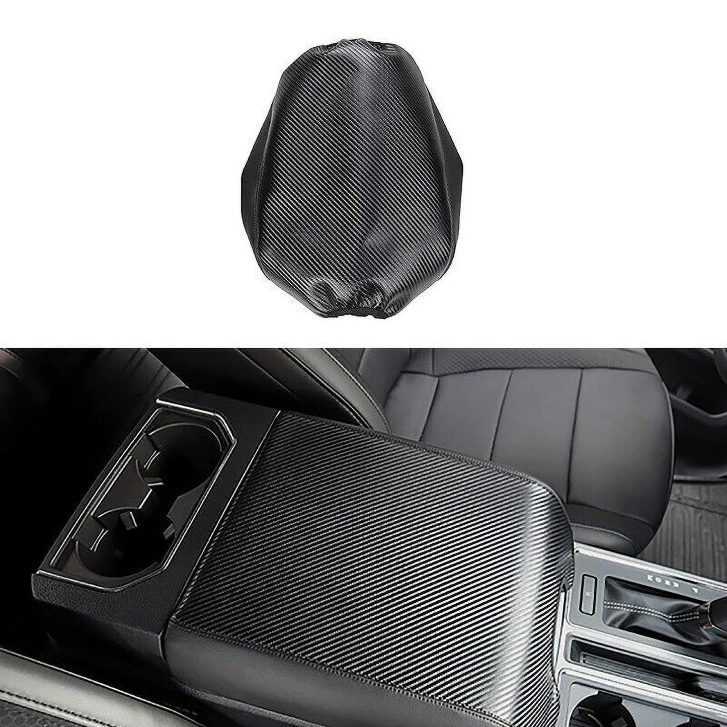 Teledu leather center console armrest cover pad protector f150 carbon