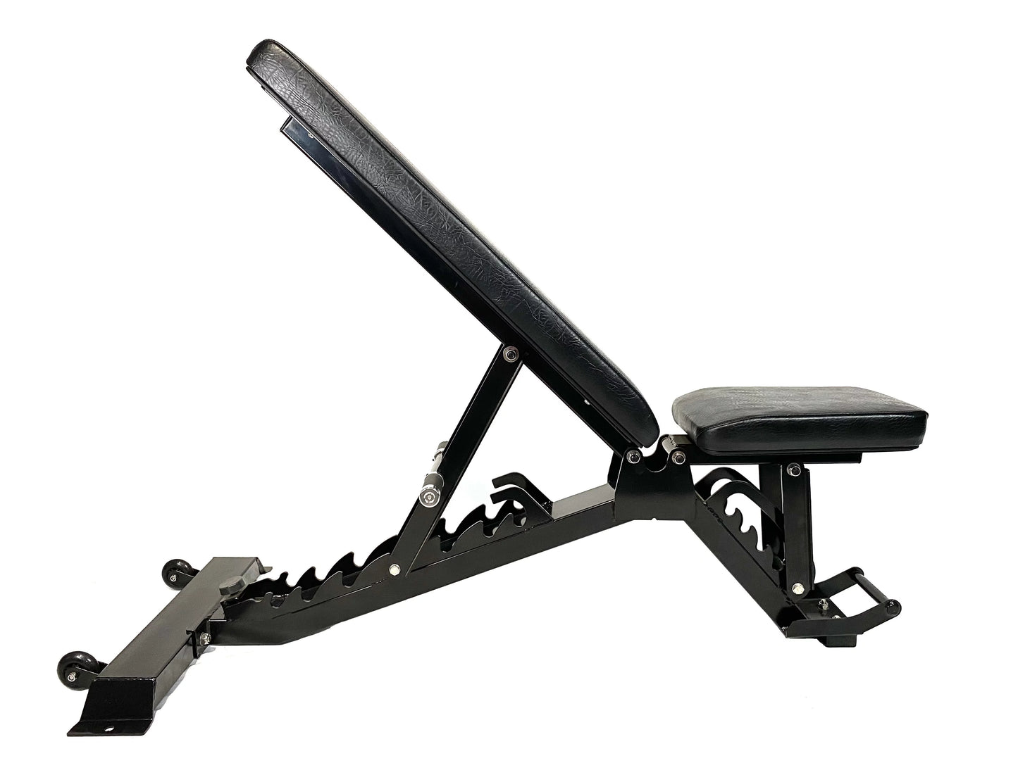 Adjustable ranger weight bench has 5 incline and 1 decline positions. made with heavy duty 11 gauge steel. 1000+ weight capacity. bolt fitness supply.