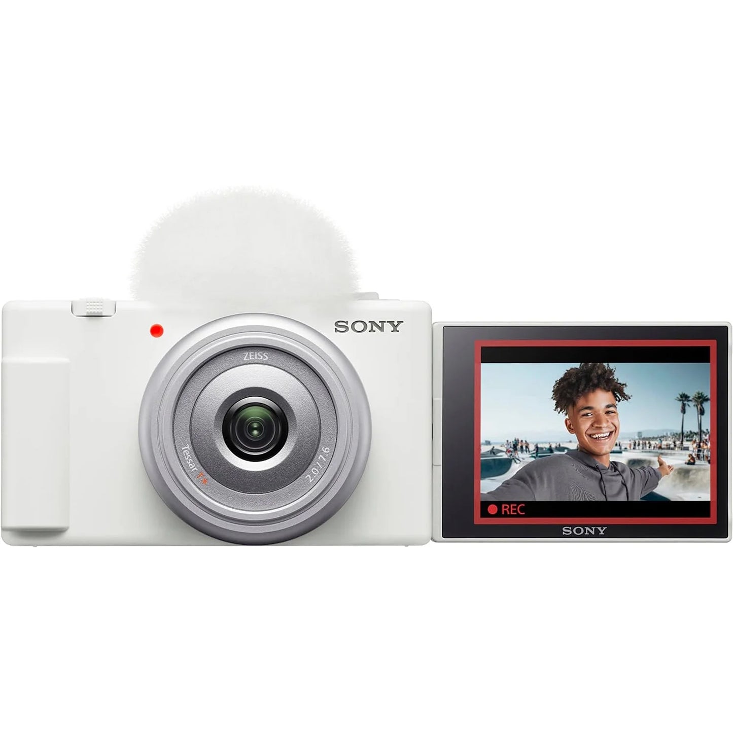 Sony zv-1f vlog camera with 4k video & 20.1mp for content creators and vloggers white zv-1f/w bundle