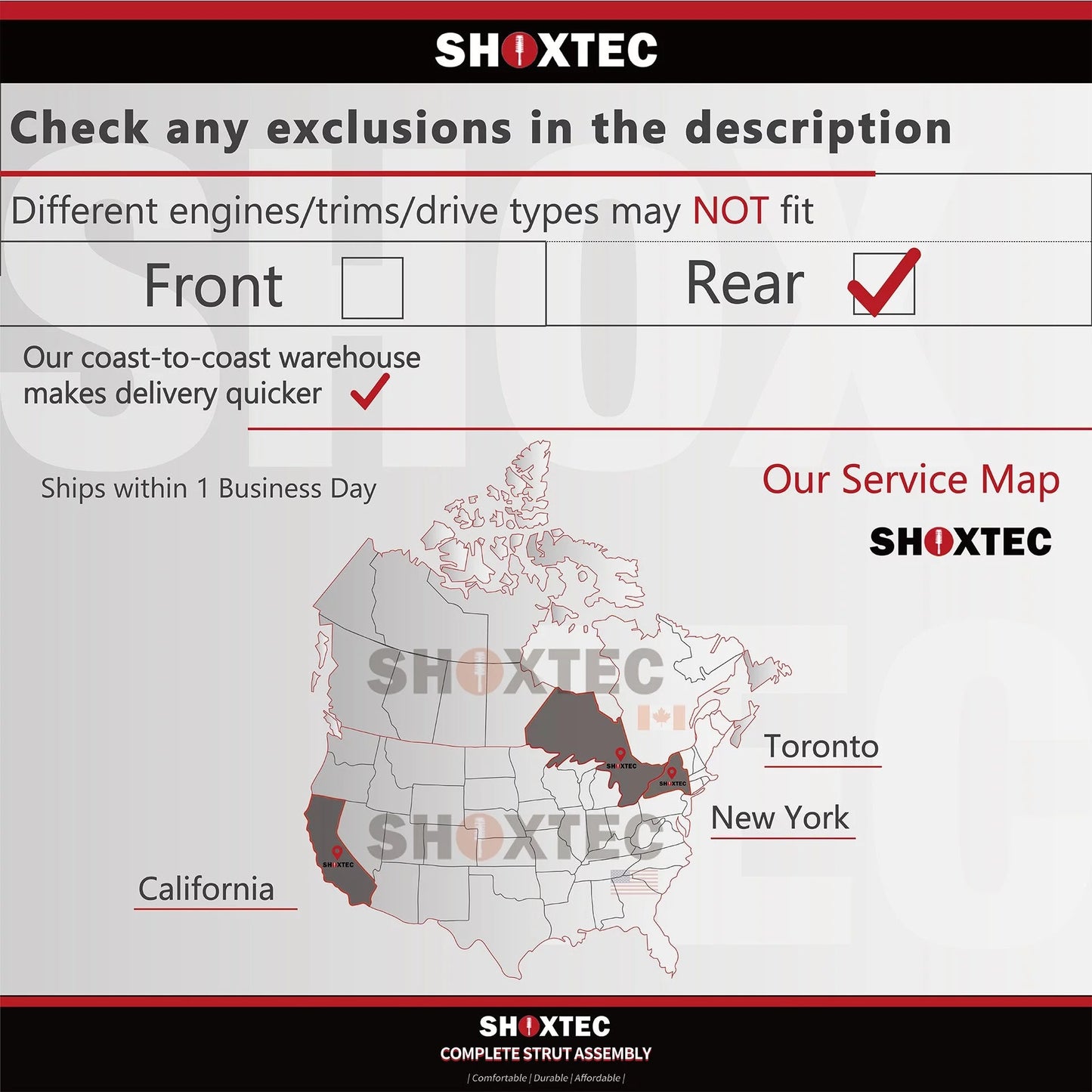 Shoxtec rear shock absorber replacement for 2010 buick allure 2014 - 2019 chevrolet impala 2010 - 2016 buick lacrosse 2013 - 2015 chevrolet malibu 2016 chevrolet malibu limited repl. part no.5647