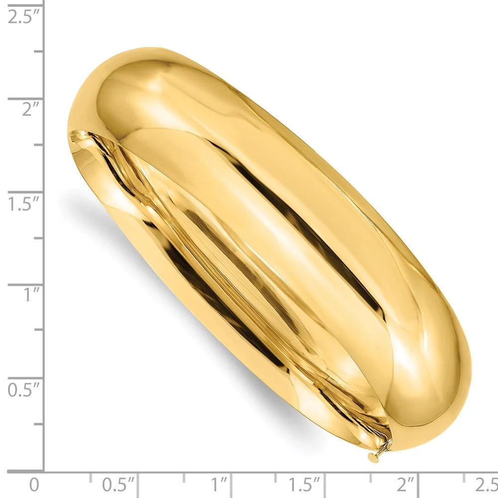 14k 11/16 oversize high polished hinged bangle bracelet qhp11/16o