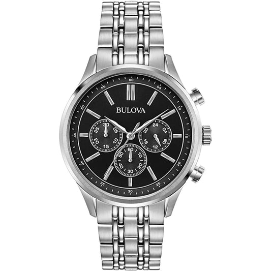 Bulova men's stainless steel chronograph watch 96a211