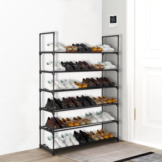 Shoe rack shoe tower shelf storage organizer closet metal bench 6 tier 30 pairs