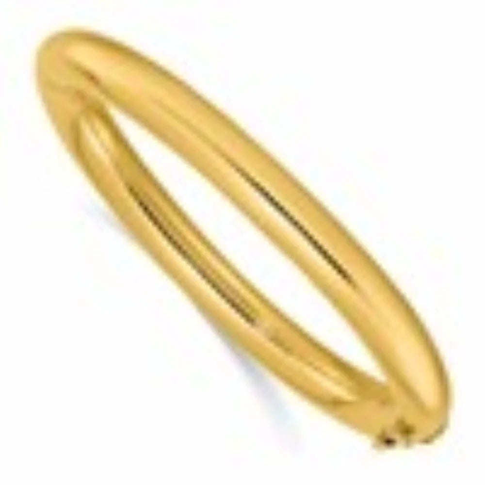 Auriga 14k yellow gold polished 8mm hinged bangle for men