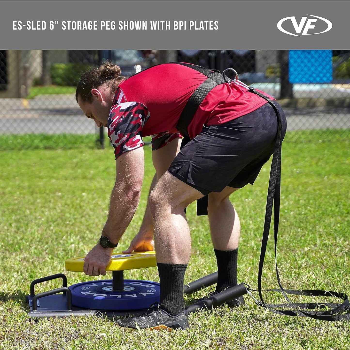 Valor fitness es-sled agility sled with harness & straps (push, pull, and drag sled)