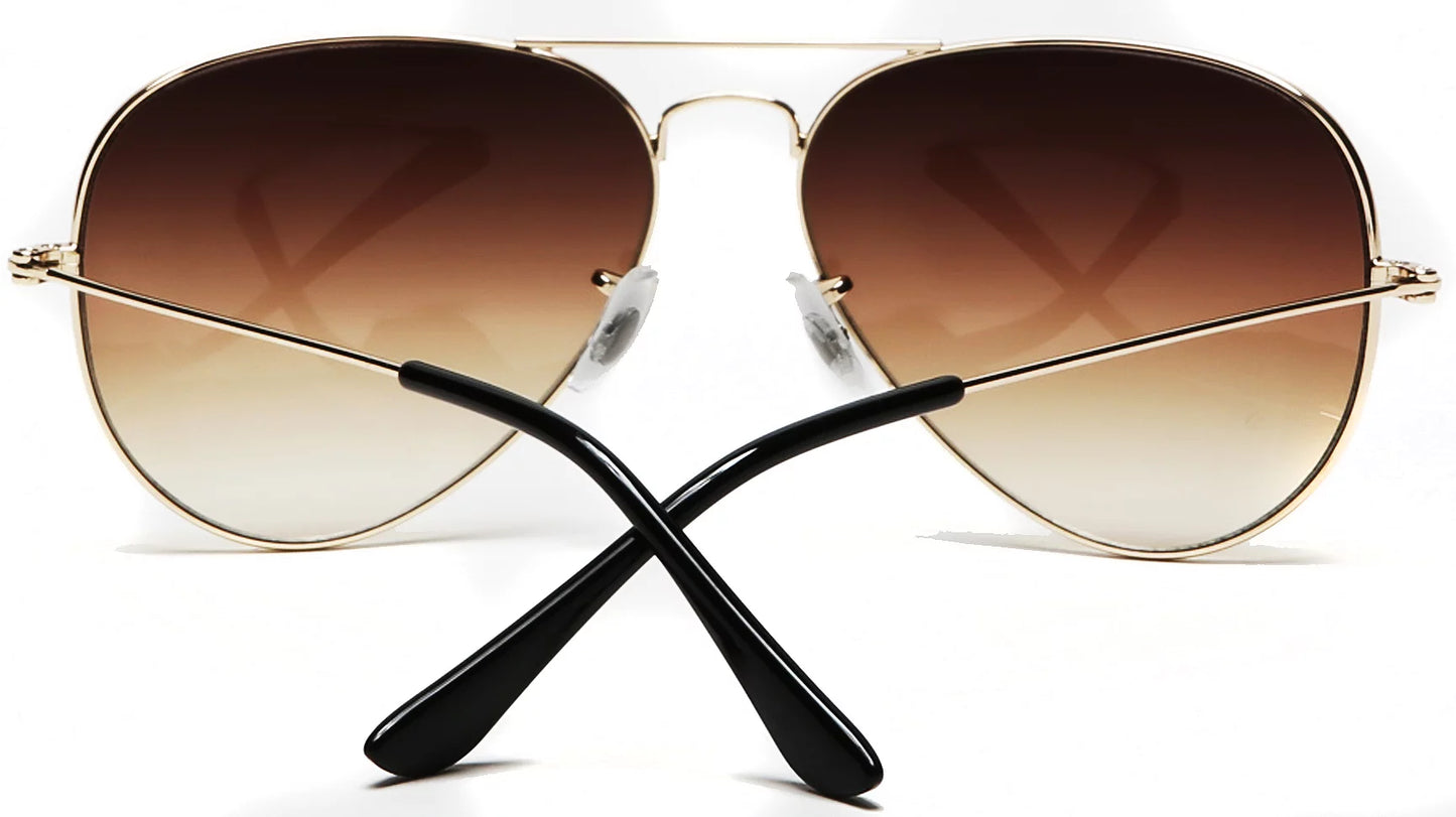 Samba shades unisex classic aviator sunglasses brown frame brown lens - glen & ivy sky inspired