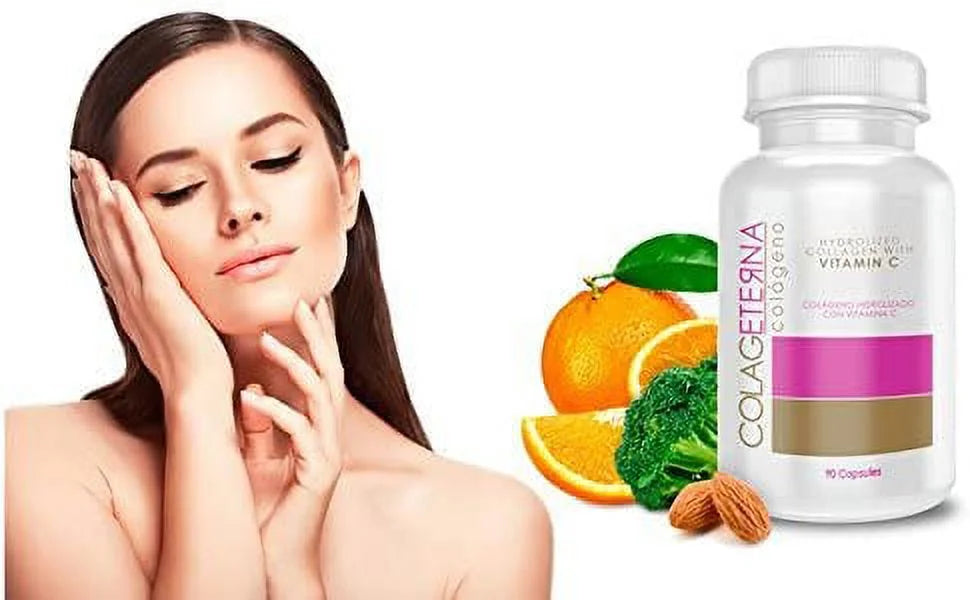 Colageterna hydrolyzed collagen with vitamin c - 90 caps