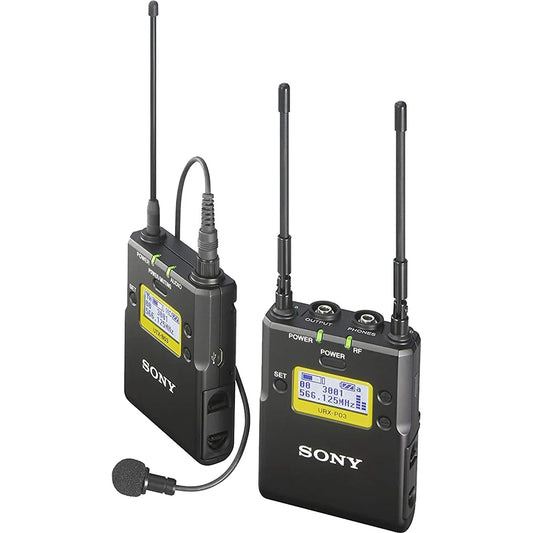 Sony lavalier microphone wireless with bodypack transmitter and portable tuner - (open box)