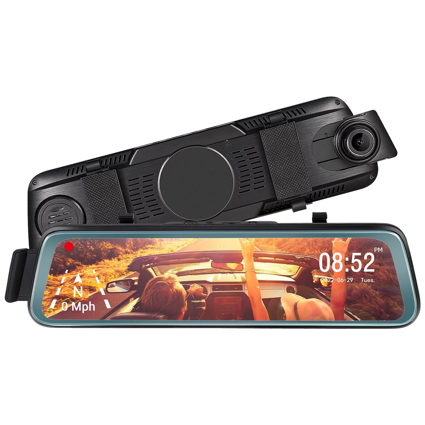 Cheefull 10' mirror camera front and rear 1080p backup camera  ' mirror dash cam rear viewfhd full touch screen w loop recording, g-sensor, parking monitor 170° wide angle