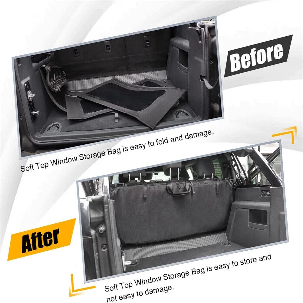 Window storage bag soft top organizer 600d for 2021 2022 2023 ford bronco 4 door