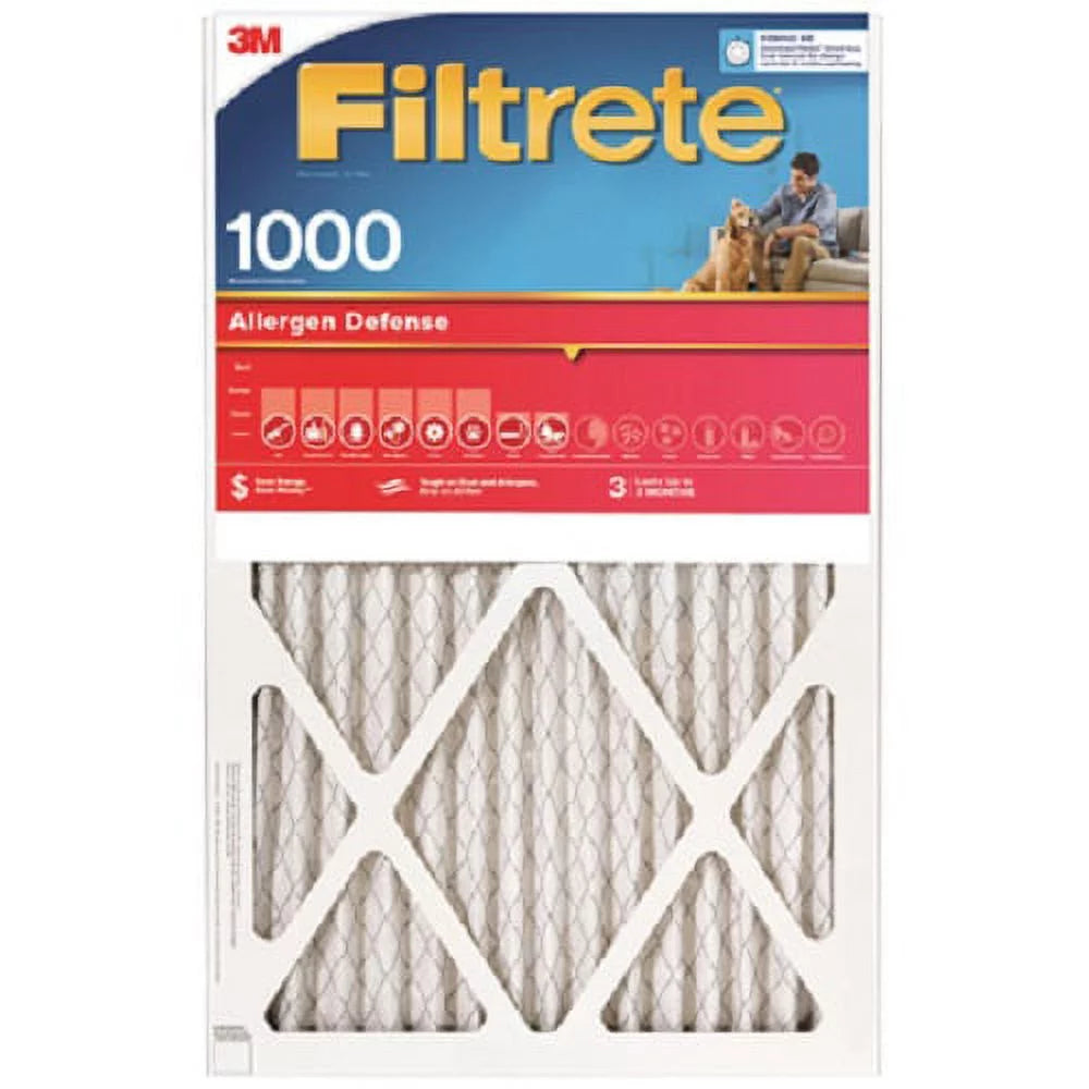 3m al15-4 25" x 25" x 1" red mpr 1000 filtrete 3 month disposable pleated air filter - quantity of 4