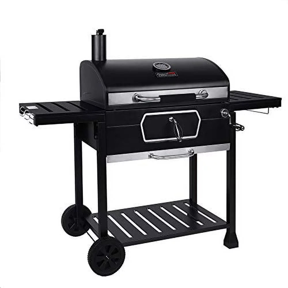 Royal gourmet cd2030an 30-inch charcoal grill, deluxe bbq smoker picnic camping patio backyard cooking, black, large