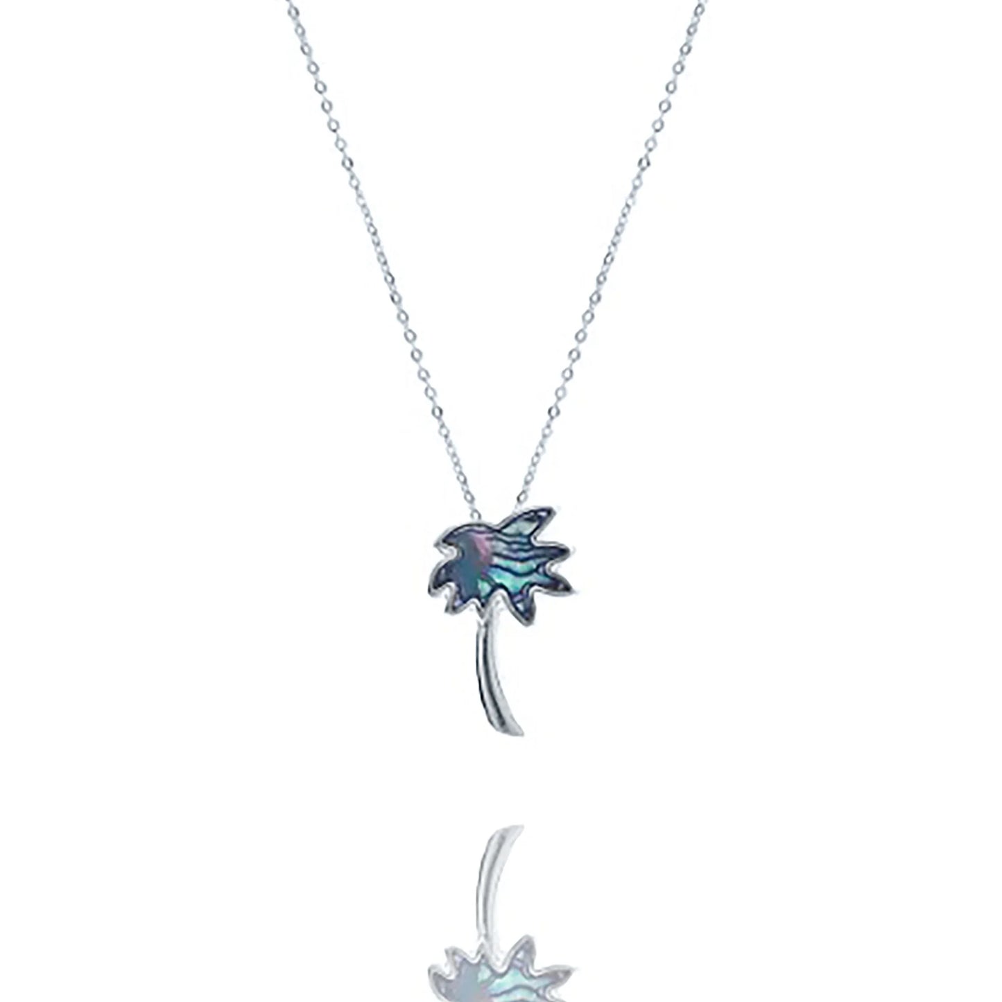 Blue box boutique inc abalone palm tree pendant necklace for women, teens