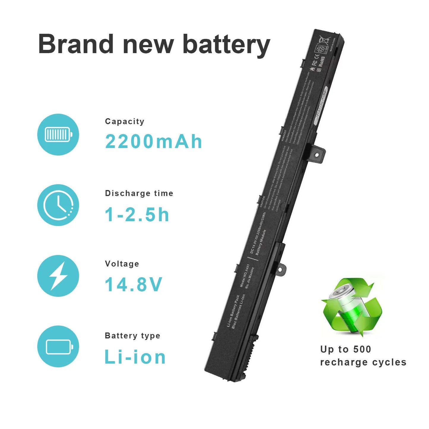 Battery for asus x551 x551m a31n1319 x551c a41n1308 x551ma d550 x551ca 14.8v