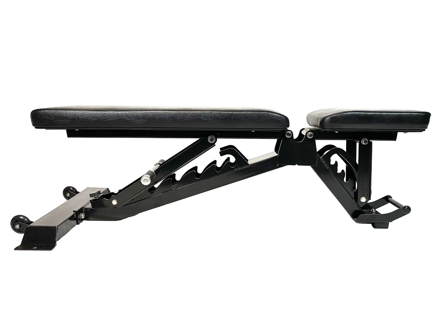 Adjustable ranger weight bench has 5 incline and 1 decline positions. made with heavy duty 11 gauge steel. 1000+ weight capacity. bolt fitness supply.