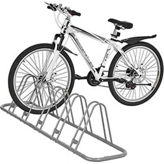 Bicycle parking rack, adjustable, 5-bike - single sided version - gray