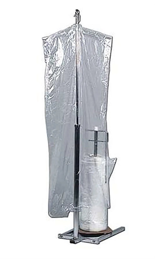 Chrome single roll garment bag rack