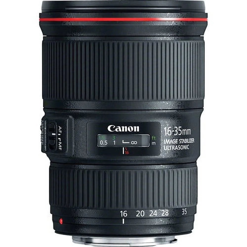 Canon ef 16-35mm f/4l is usm lens - pro bundle includes: lens pouch, tulip hood lens, filter kit, lens cap keeper and more