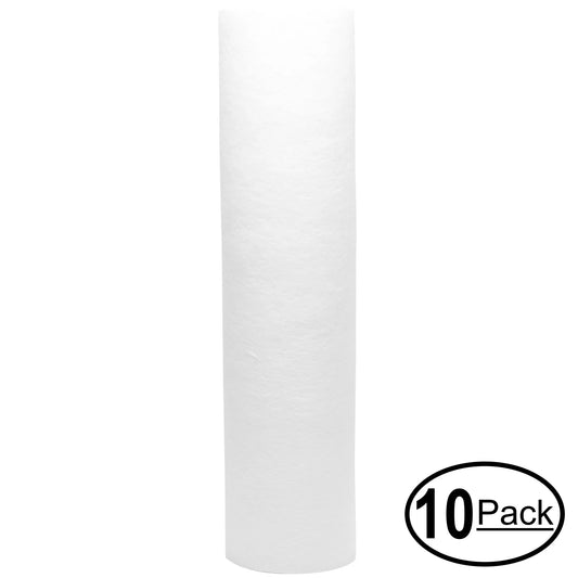 10-pack replacement for ge gxwh04f polypropylene sediment filter - universal 10-inch 5-micron cartridge for ge household pre-filtration system - denali pure brand