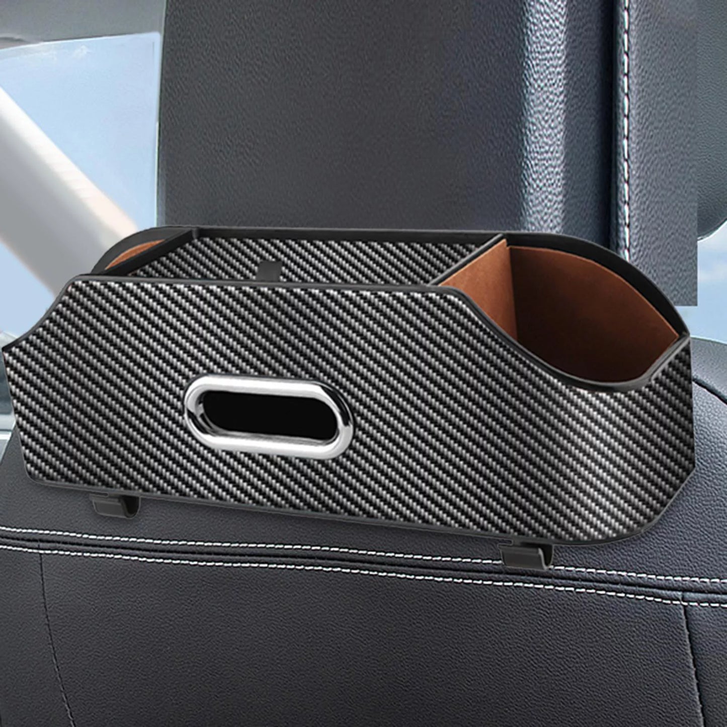 Car seat back organizer tissue box multifunctional keep tidy with cup holder