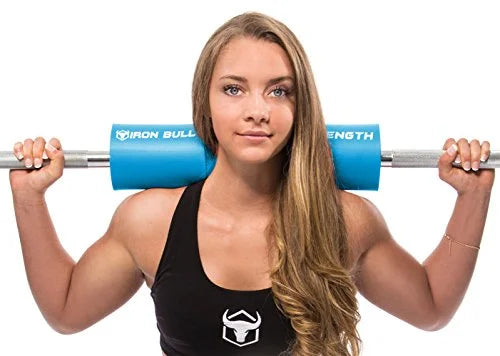 Advanced squat pad - barbell pad for squats, lunges & hip thrusts - neck & shoulder protective pad support (blue)