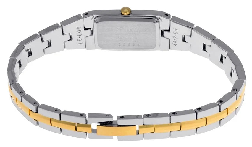 Seiko women's ladies' bracelet watch - gold & stainless - white dial - szzc40