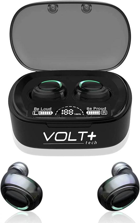 Wireless v5.1 pro earbuds compatible with samsung galaxy s21+ 5g/plus/ultra ipx3 bluetooth touch waterproof / sweatproof / noise reduction with mic (black)