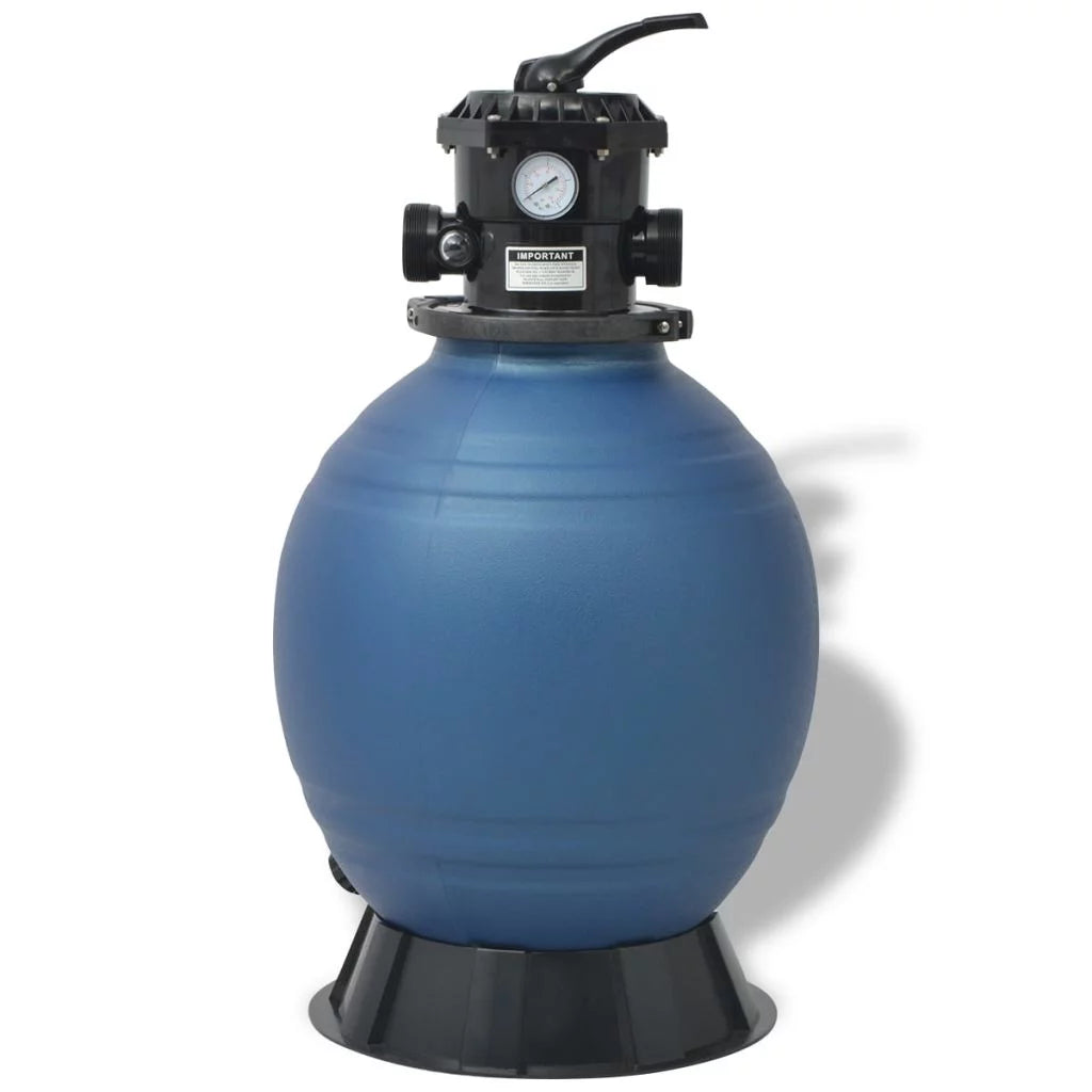 Tomshoo pool sand filter with 6 position valve blue 18 inch