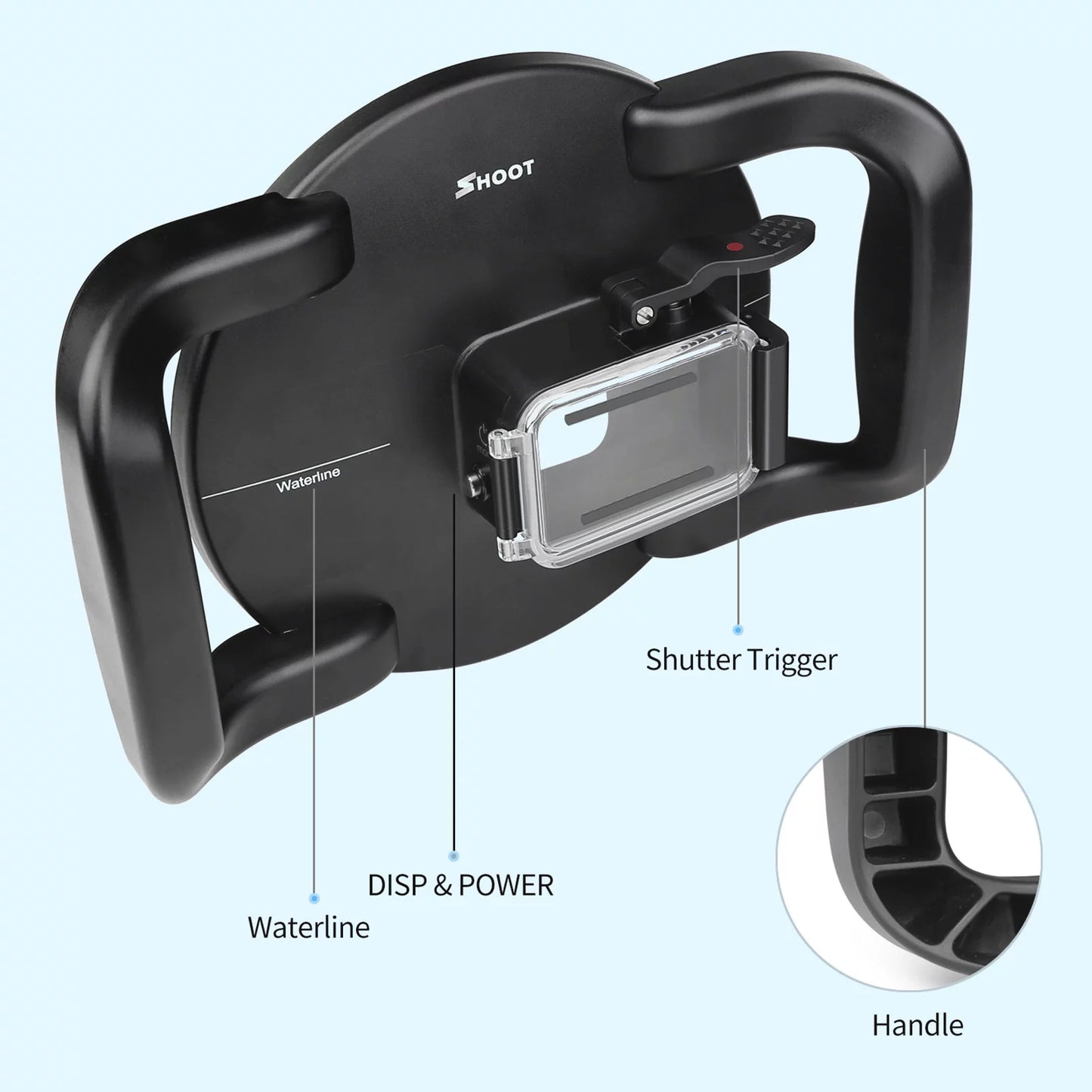 Shoot dome port,camera dual handle dual handle port case 45m port 9 camera 45m waterproof 180° port waterproof case 180° wide 9 10 case camera eryue mashem camera ive case