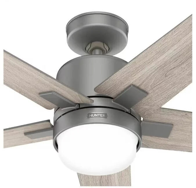 Codec 60 in. indoor matte silver smart ceiling fan with remote and light kit