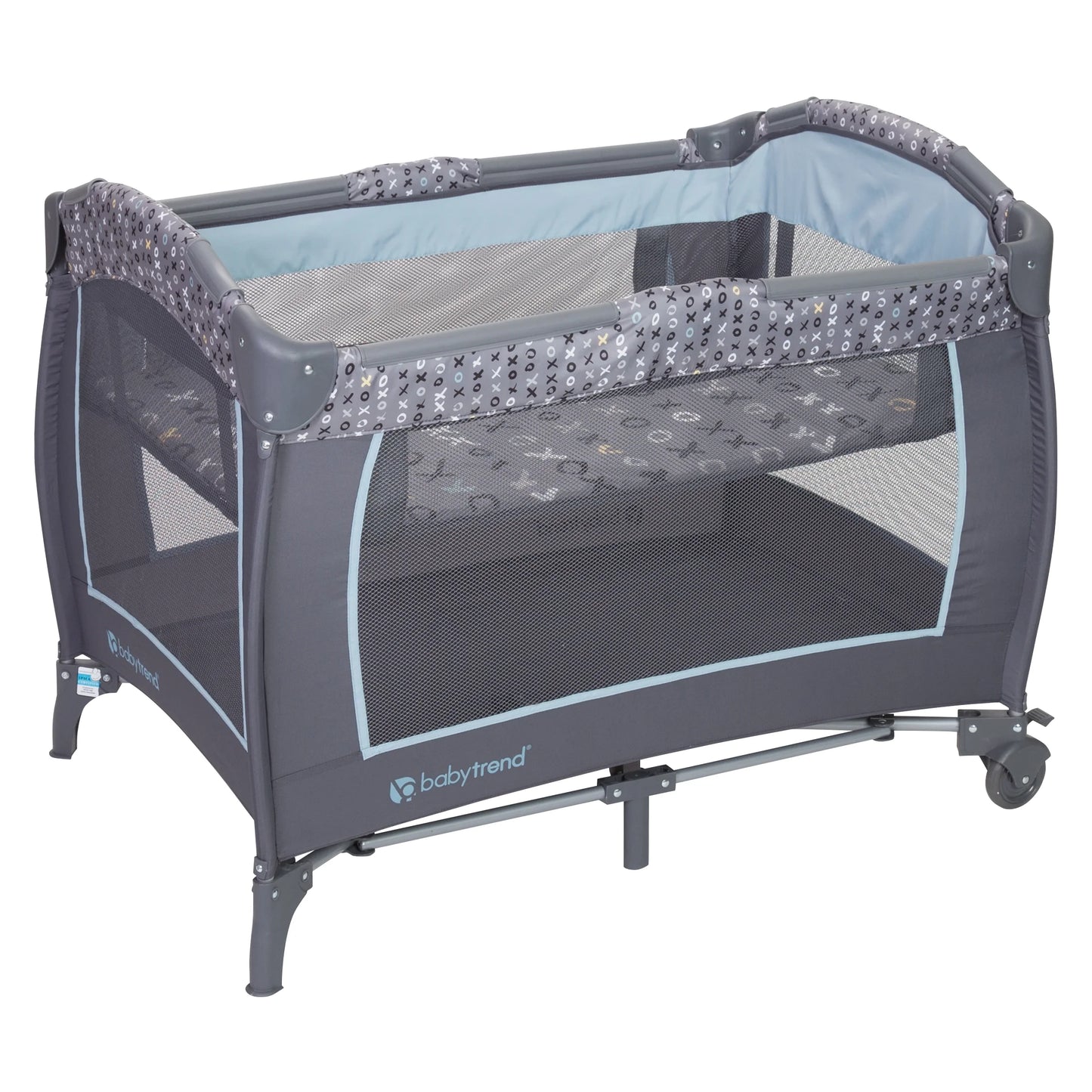 Baby trend trend-e portable nursery center play yard w/ wheels, starlight blue