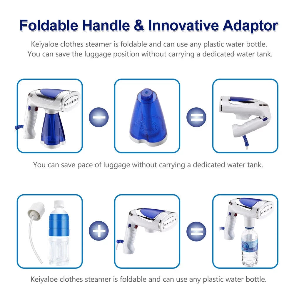 Steamer for clothes, 30s heat up handheld clothes steamer, portable garment steamer fabric wrinkles remover, travel steamer for clothes, curtains and toys