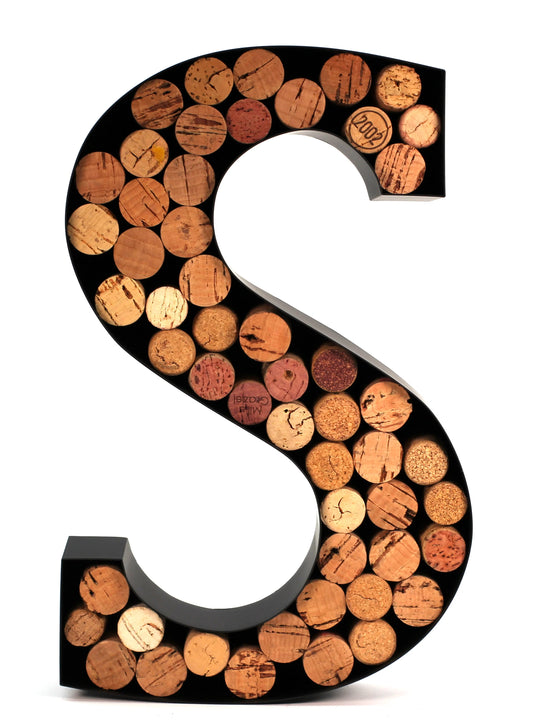 Wine cork holder makes for great wine accessories perfect monogrammed gifts for women to store wine corks. wine decor or wine cork holder decor will brighten up kitchen! (letter s)