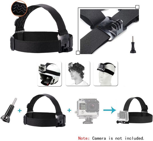 Action camera head mount strap wearing head belt compatible with gopro hero 11 10 9 8 7 6 5/akaso/dragon