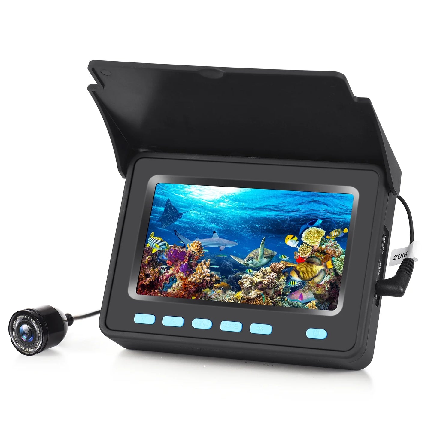 Waterproof underwater fishing camera fish finder lcd 140° wide angle