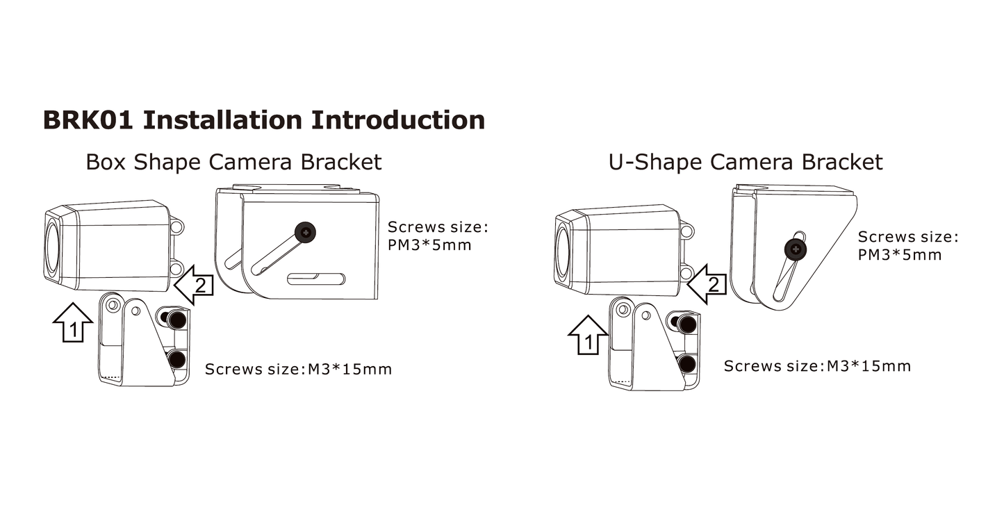 Rydeen brk01 — mounting brackets for miny style cube cameras with necessary screws (can use for cm-ahd1)