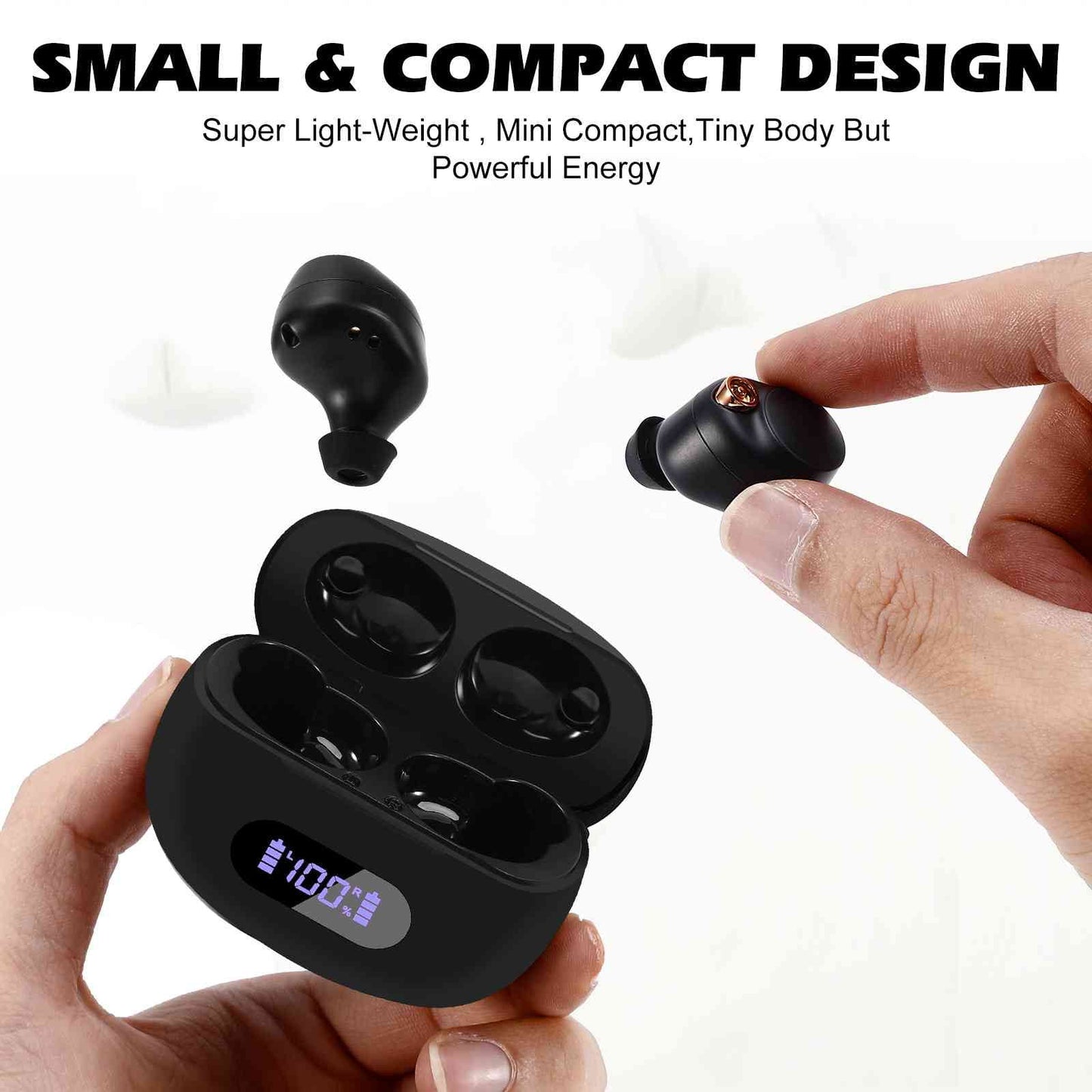 Urbanx true wireless bluetooth earbuds + charging case, black, dual connect, ipx5 water resistance, bluetooth 5.2 connection, balanced, bass boost compatible with lenovo tab m10 plus (3rd gen)