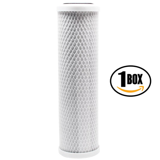 Box of replacement for aquafx grwh300-cb-tds activated carbon block filter - universal 10 inch filter for aquafx great white ro/di 300 gpd - denali pure brand