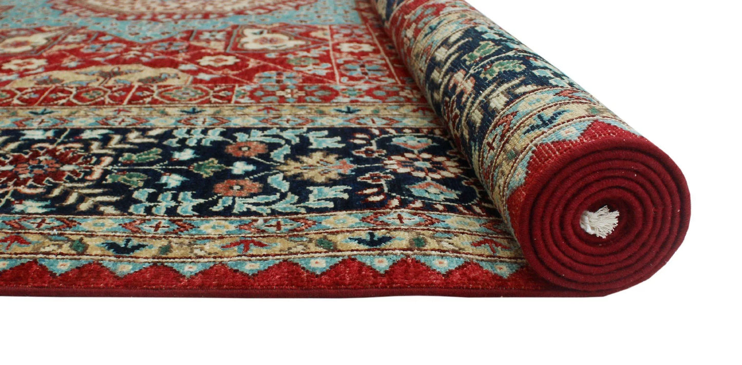 Aria mervin red/blue rug, 8'10" x 11'11"