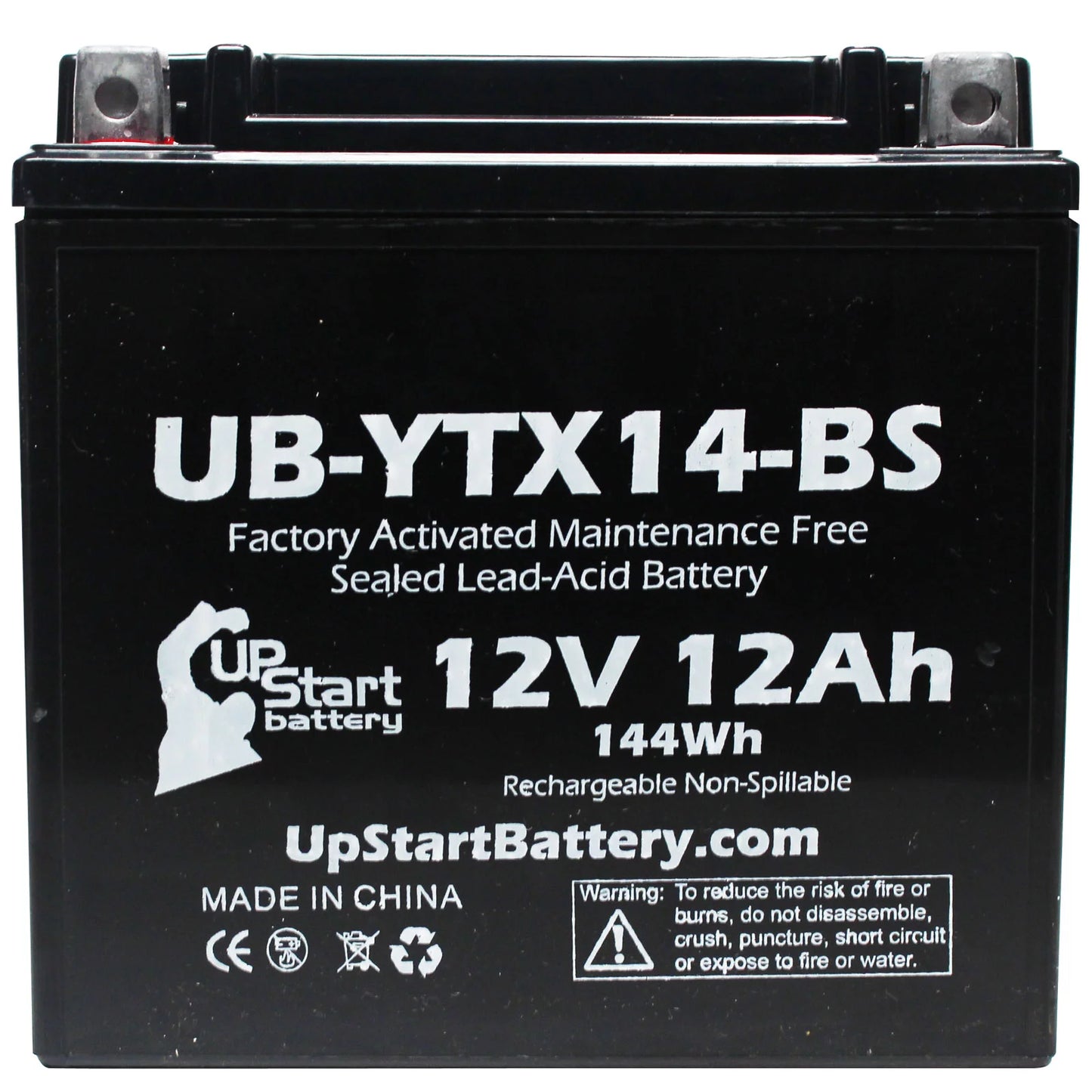 5-pack upstart battery replacement for 2011 bmw f800st, gs 800 cc factory activated, maintenance free, motorcycle battery - 12v, 12ah, ub-ytx14-bs