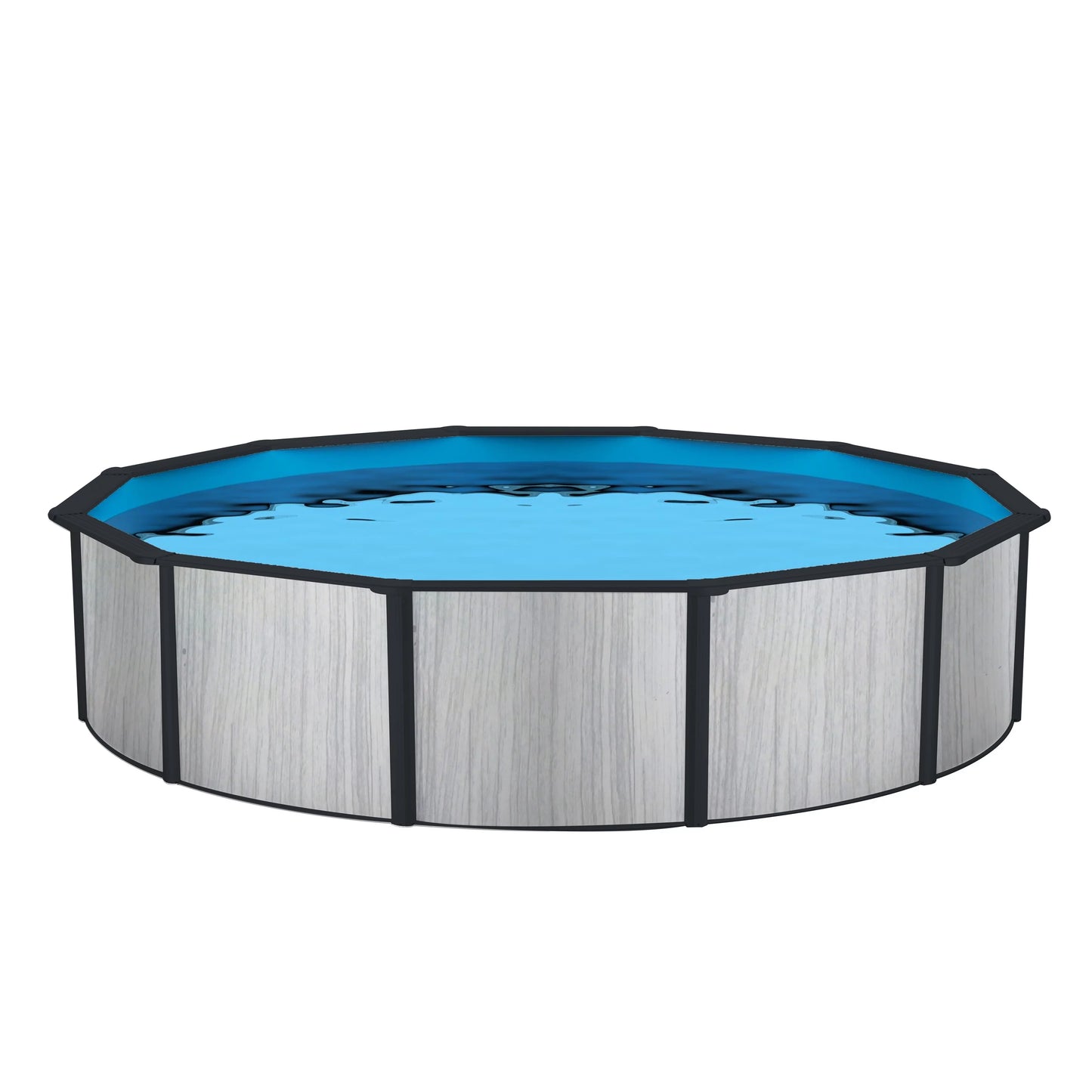 Blue wave savannah 18-ft round 52-in deep hybrid pool package with 8-in top rail