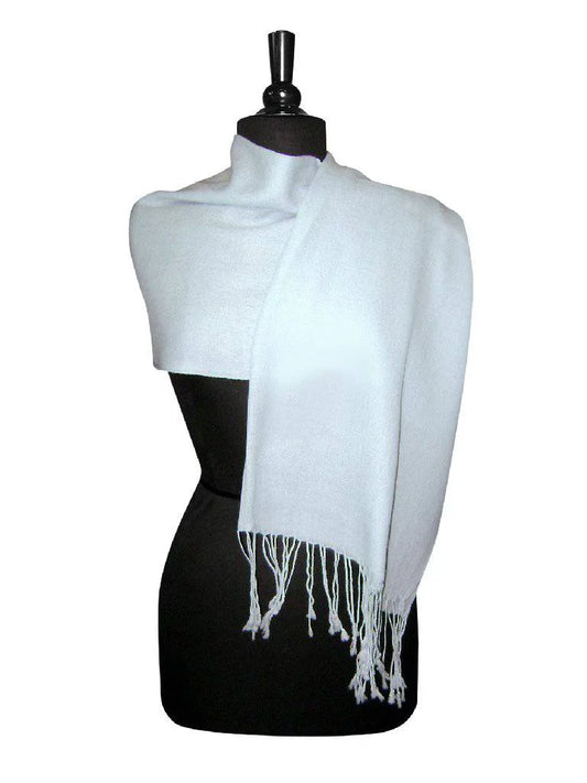 Biagio 100% wool pashmina solid scarf baby blue color womens shawl wrap scarves