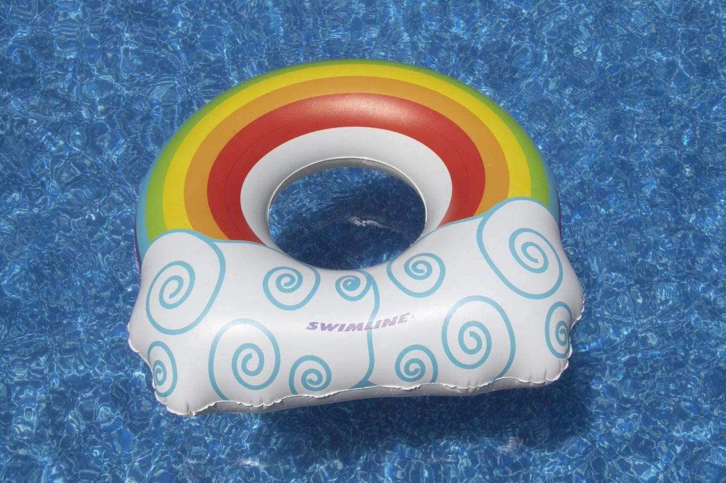 Swimline inflatable rainbow swim ring for kids