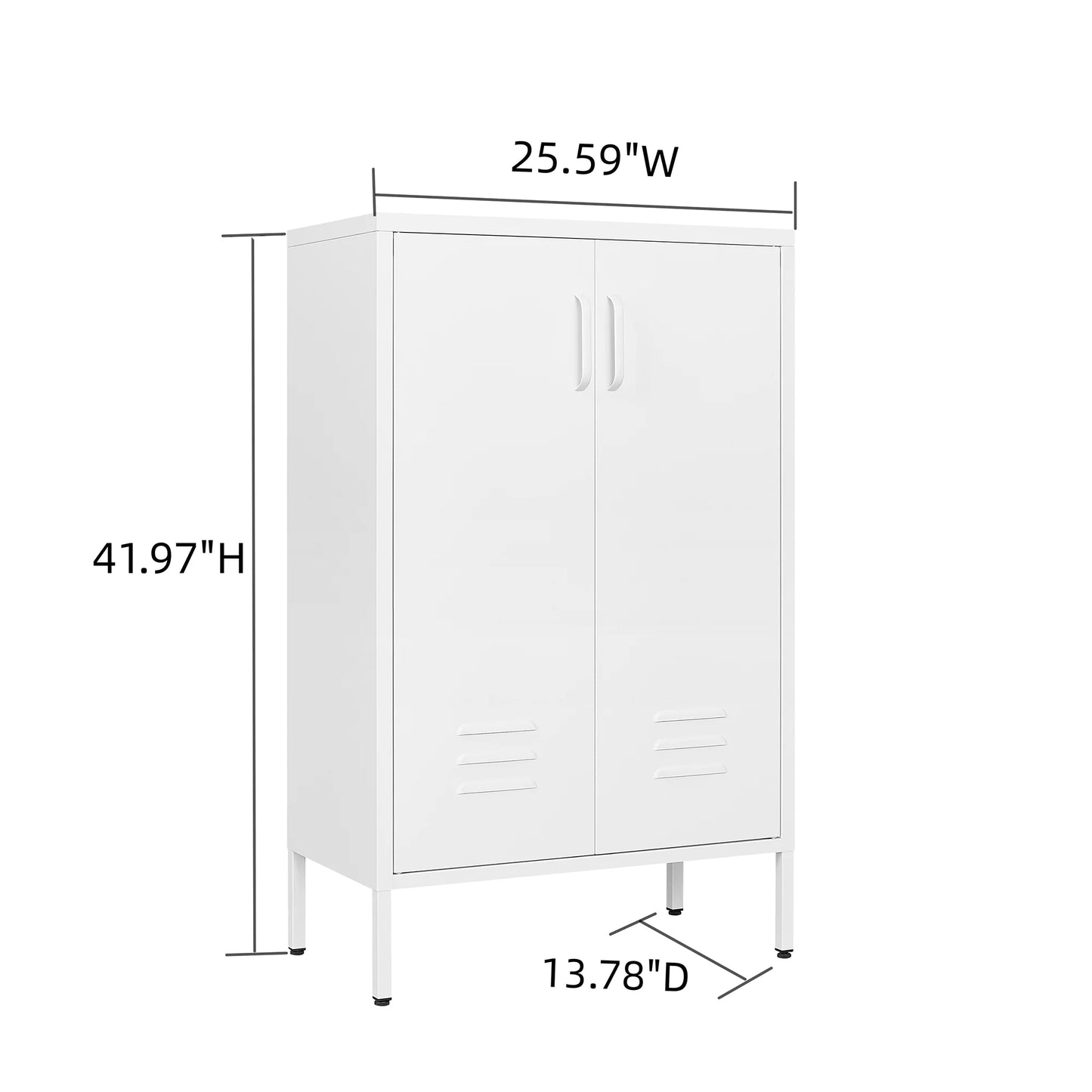 Steel storage cabinets, 2 door miscellaneous storage cabinet, garage tool storage cabinet, white