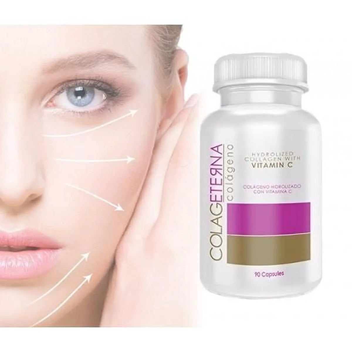 Colageterna hydrolyzed collagen with vitamin c - 90 caps